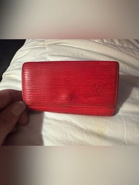Louis Vuitton Red Leather Key Holder with Gold Hardware